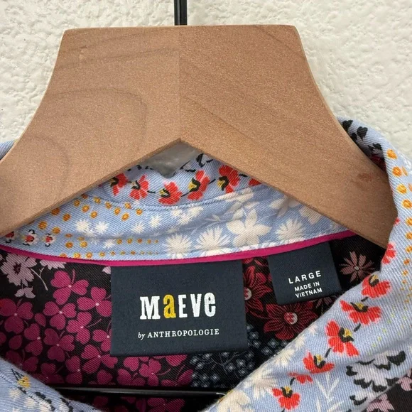 Maeve by Anthropologie The Paz Button-Down Shirt Large - Picture 3 of 9